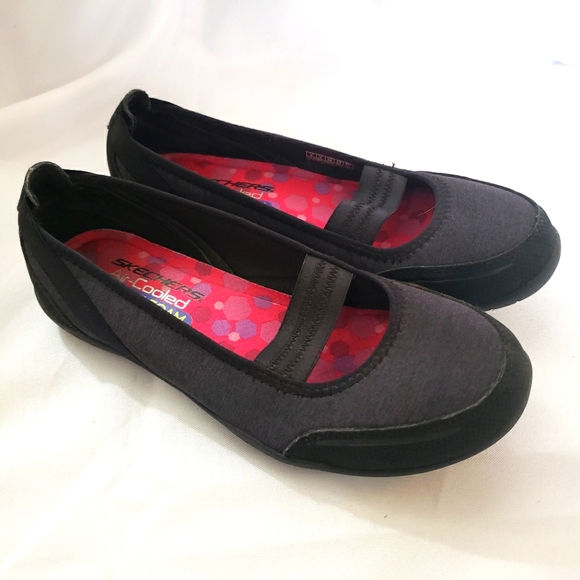 Skechers Shoes - Skechers Black Mary Jane Flats Walking Shoes Size 8 Air-Cooled Memory Fo…